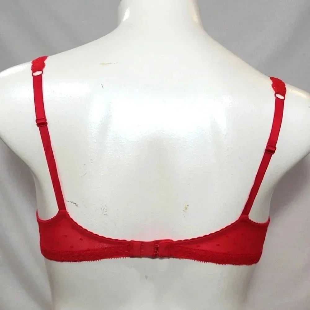 Gap Body Lace Trimmed Mesh Covered T-Shirt Underwire‎ Bra 36D Red